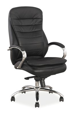 Офісне крісло Q-154 / OBRQ154CS;чорний;натуральна шкіра;