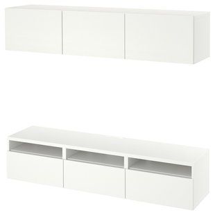 Тумба под телевизор, белая/белый Lappviken, 180x42x185 см BESTA / 494.767.70