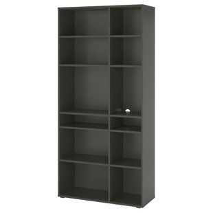 Книжный шкаф на 10 полок, темно-серый, 95x37x200 см. VIHALS / 505.429.05
