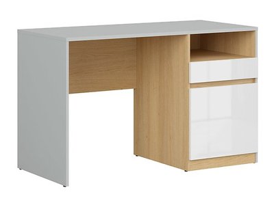 Комп'ютерний стіл Nandu / BIU1D1S-JSZ/DP/BIP;світло-сірий / дуб польський / білий глянцевий;