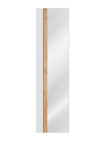 Шкафчик для ванной комнаты высокий с зеркалом CAPRI / CAPRI WHITE 803B;білий/білий глянець;