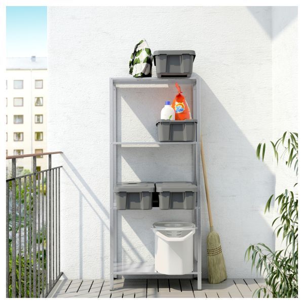Стеллаж HYLLIS 60x27x140 см / 002.785.78;світло-сірий;