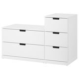 Комод, 5 ящиков, белый, 120x76 см NORDLI / 492.480.33 NORDLI магазин Glance