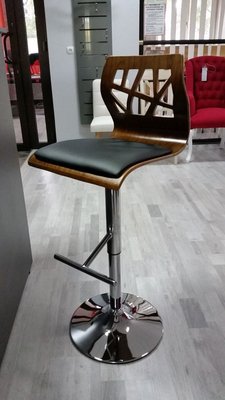 Барний стілець H34 / V-CH-H/34;горіх/чорний;Сталь;