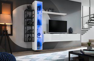 Меблева стінка Switch Met VII / 27 WS SWM 7;корпус - білий мат, фронт - білий глянець;