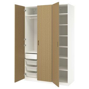 Комбінація шаф, білий/дубовий шпон, 150x60x236 см PAX/TONSTAD / 995.490.00