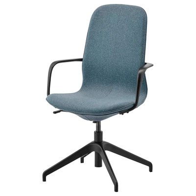 Кресло для конференций с подлокотниками LANGFJALL 104 см / 691.763.65;чорний/синій;