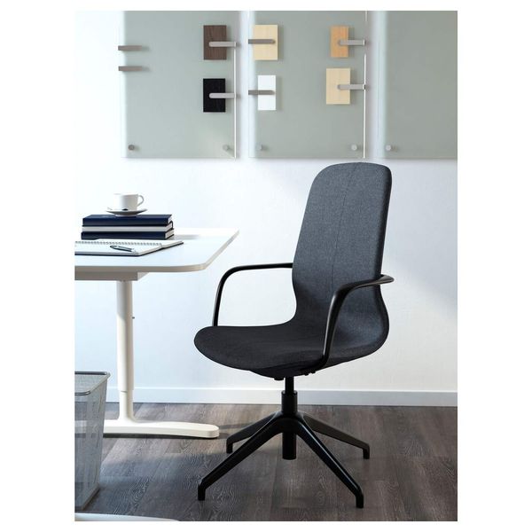 Крісло для конференцій з підлокітниками LANGFJALL 104 см / 691.763.65;чорний/синій;