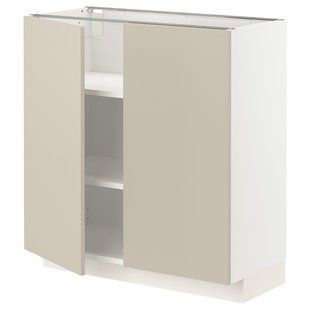 Тумба под шкаф/полки/2 дверцы, белая/бежевая Havstorp, 80x37 см METOD / 794.590.57