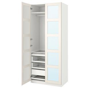 Комбінація шаф, білий/дзеркало, 100x60x236 см PAX/BERGSBO / 995.011.83