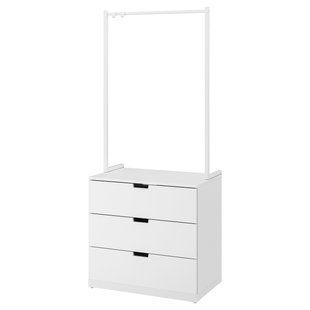 Комод, 3 шухляди, білий, 80x192 см NORDLI / 592.952.17