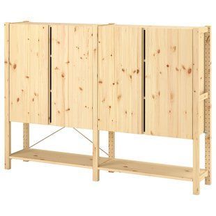 2 секції/полиці/шафа, сосна, 174x30x124 см IVAR / 394.038.21