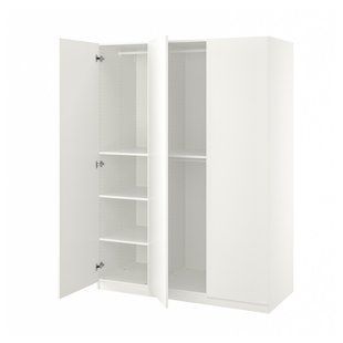 Комбінація шаф, білий/білий, 150x60x201 см PAX/FORSAND / 395.006.95