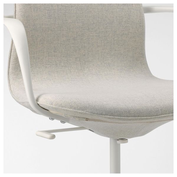 Офісне крісло з білими підлокітниками LANGFJALL / 092.527.91;бежевий;