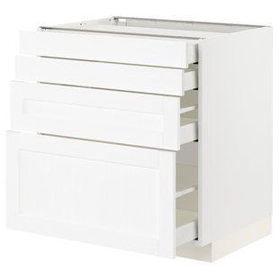Шафа 4 фр/4 шт, білий Енчепінг/біла імітація дерева, 80x60 см METOD/MAXIMERA / 694.734.31