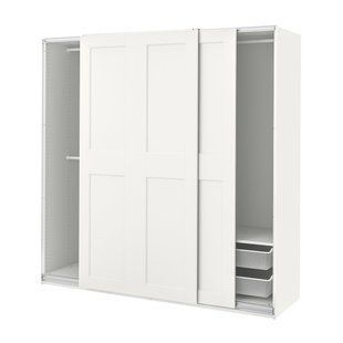 Комплект шкафа, белый/белый, 200x66x201 см. PAX/GRIMO / 394.329.70