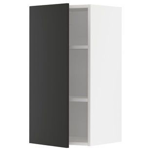 Настенный шкаф с полками, белый/матовый антрацитовый Nickebo, 40x80 см METOD / 894.982.18