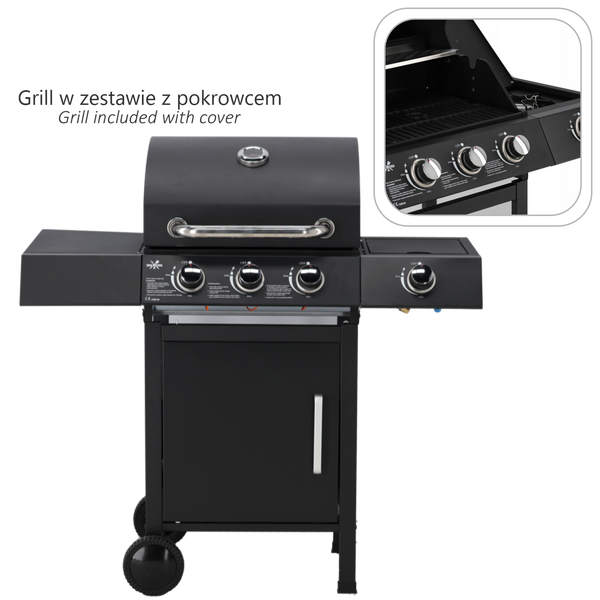 Газовый гриль 3+1 с редуктором 10,3 кВт / BBQ8069