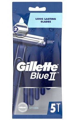 Одноразові станки для гоління Gillette Blue2, 5 шт / Chromium Coating;5шт;