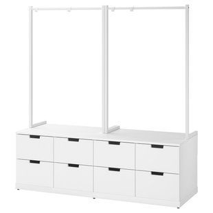 Комод, 8 шухляд, білий, 160x169 см NORDLI / 492.952.08