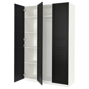 Комплект шкафа, белый/антрацитовый, 150x60x236 см. PAX/FLISBERGET / 194.802.74