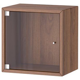 Настінна шафа зі скляними дверцятами, коричневий горіх, 35x25x35 см EKET / 295.330.12