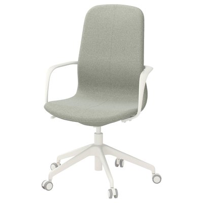 Офісне крісло з білими підлокітниками LANGFJALL / 292.529.93;світло-зелений;
