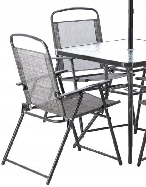 Стол и 4 стула NEO c зонтом / HIT6342;сірий;