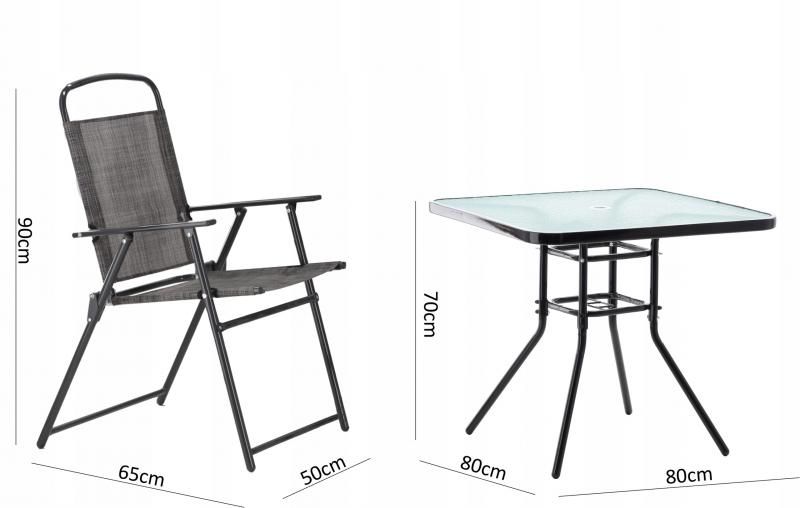 Стіл та 4 стільці NEO з парасолькою / HIT6342;сірий;