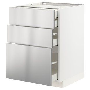 Размер 3fr/2n/dir/w sz, белый/нержавеющая сталь V&aring;rsta, 60x60 см METOD/MAXIMERA / 493.298.35