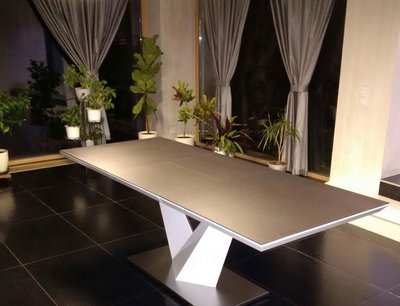 Кухонный стол Alaras II / ALARAS2SZ140;чорно-білий глянець;140(200)х85;
