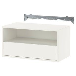 Настінна полиця для медіа з монтажною планкою, біла, 70x35x35 см EKET / 295.808.81