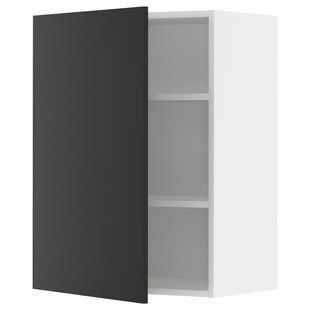 Настенный шкаф с полками, белый/матовый антрацит Nickebo, 60x80 см METOD / 594.974.56