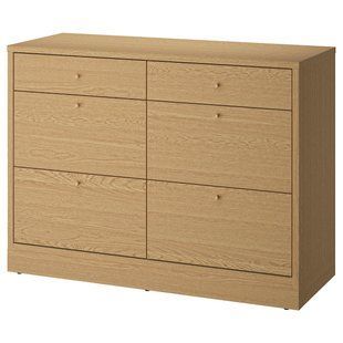 Комод, 6 шухляд, дубовий шпон, 120x47x90 см TONSTAD / 506.146.24