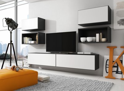 Мебельная стенка ROCO III / чорний/білий;