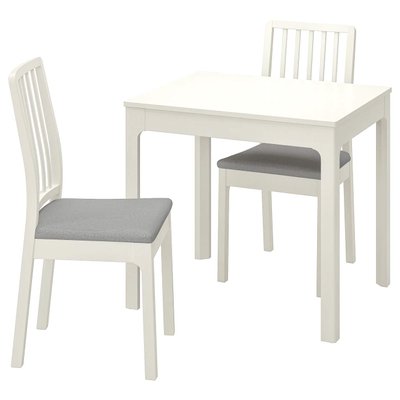 Стіл і 2 стільці EKEDALEN / EKEDALEN / 892.968.66;білий/світло-сірий;