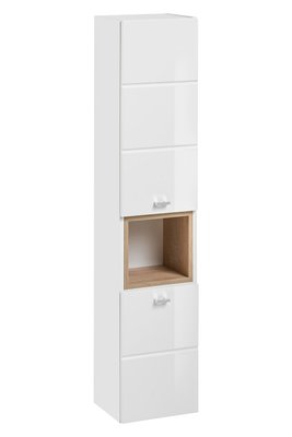Шкафчик для ванной комнаты высокий FINKA / FINKA BIAŁA 800- 2D;білий/білий глянець;