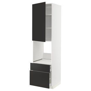 Размер sz n pie dr/2fr/medium/in sz, белый/Nickebo матовый антрацит, 60x60x220 см METOD/MAXIMERA / 894.985.53