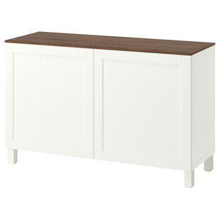 Комбинация с дверями, белый/белый цвет Pipmakare, 120x42x75 см BESTA / 195.980.42