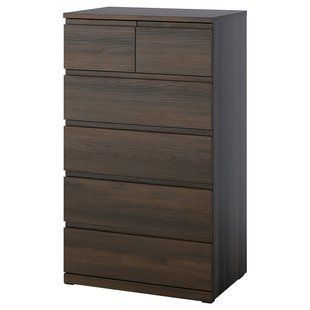 Комод, 6 ящиков, темно-коричневый/имитация дуба, 70x50x120 см STORKLINTA / 206.275.57