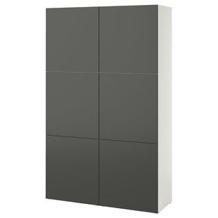 Комбинация с дверями, белый/темно-серый Lappviken, 120x42x193 см BESTA / 095.755.07