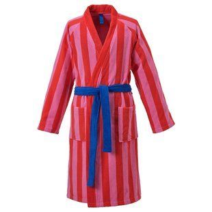 Халат, червоний з рожевим/смугастий, L/XL SKOGSSALLAT / 506.113.95