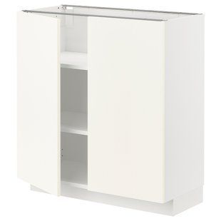 Тумба под шкаф/полки/2 дверцы, белая/белый цвет Vallstena, 80x37 см METOD / 895.071.33