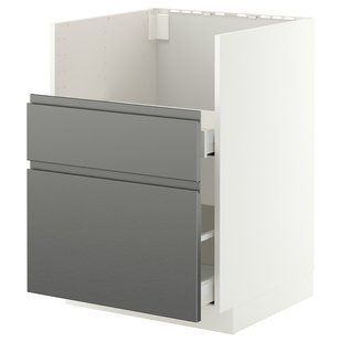 Шкаф TALLSJON, белый/имитация нержавеющей стали Voxtorp, 60x60 см. METOD/MAXIMERA / 996.279.60