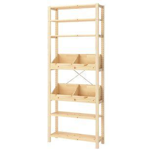 Полиця, з 2 контейнерами/сосна, 89x30x226 см IVAR / 295.905.78