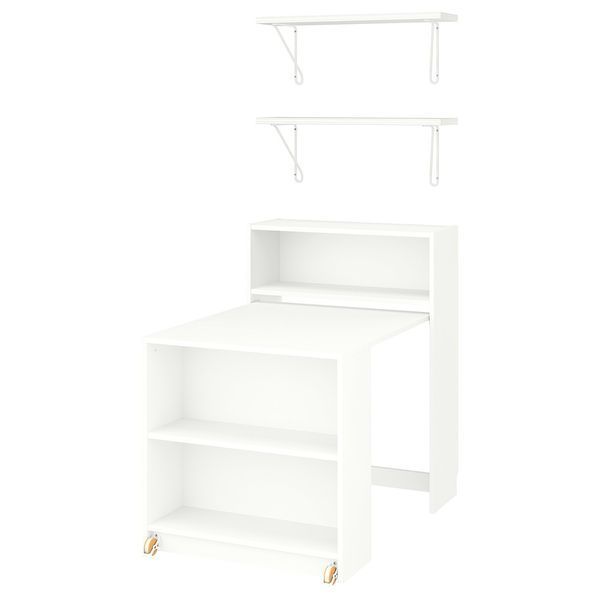 Полка с выдвижным столиком, белая, 80x106 см. BILLY/BERGSHULT / 995.906.50 BILLY/BERGSHULT магазин Glance Полка с выдвижным столиком, белая, 80x106 см. BILLY/BERGSHULT / 995.906.50
