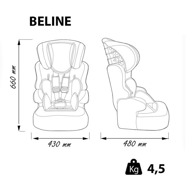 Автокресло BELINE SP Skyline 9-36 кг / red;червоний;