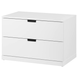 Комод NORDLI на 2 шухляди / 992.394.94;білий;80x54;