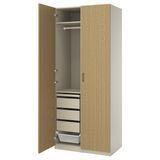 Комбінація шаф, сіро-бежевий/дубовий шпон, 100x60x236 см PAX/TONSTAD / 995.489.15 PAX/TONSTAD магазин Glance