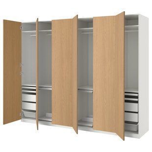Шкаф-купе, белый/имитация дуба, 300x60x236 см PAX/STORKLINTA / 795.629.26